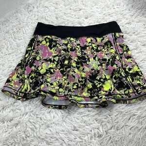 Lululemon Pace Rival Mid-Rise Skirt *Tall Inflected Highlight Yellow Multi / Bla